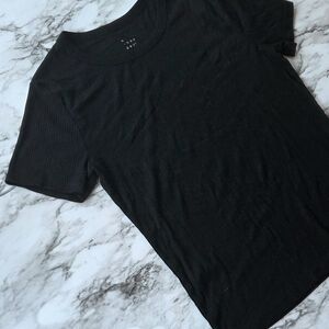 A New Day Black Ribbed T-Shirt